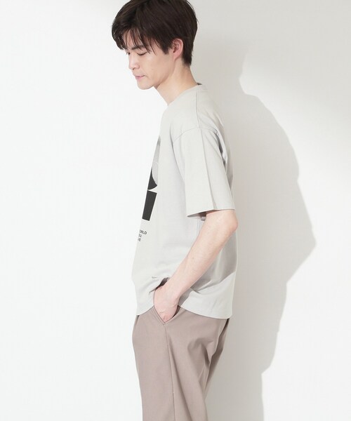 THE SHOP TK (ザ ショップ ティーケー )の「【夏コーデの主役に】グラフィックコットン半袖Tシャツ CAT/LANDSCAPE(Tシャツ/カットソー・メンズ・ホワイト系8/グリーン系5/ライトグレー/オフホワイト・02/03/04)」の9枚目の写真