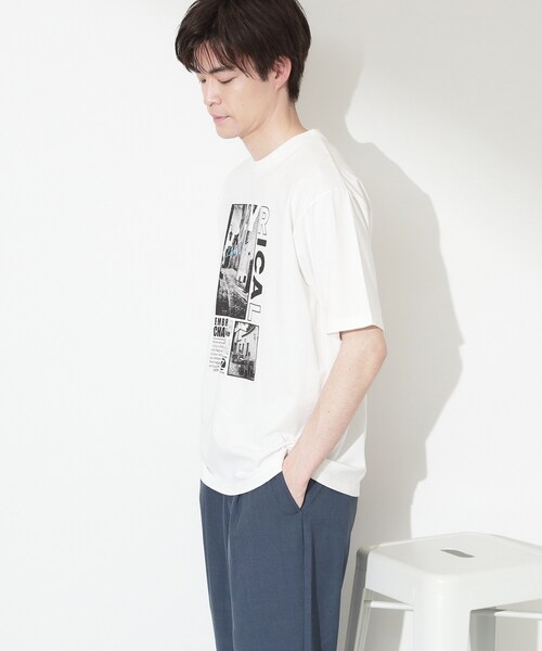 THE SHOP TK (ザ ショップ ティーケー )の「【夏コーデの主役に】グラフィックコットン半袖Tシャツ CAT/LANDSCAPE(Tシャツ/カットソー・メンズ・ホワイト系8/グリーン系5/ライトグレー/オフホワイト・02/03/04)」の18枚目の写真