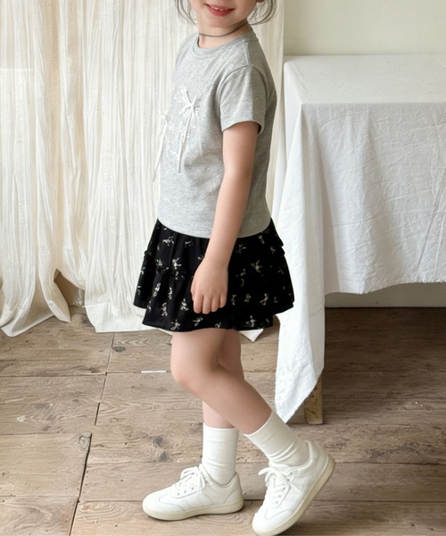 aimoha(アイモハ)の「【aimoha-KIDS-】リボンスケッチ デザインTシャツ (SS)(Tシャツ/カットソー・キッズ・グレー・130/120/110/100/90/140)」の4枚目の写真