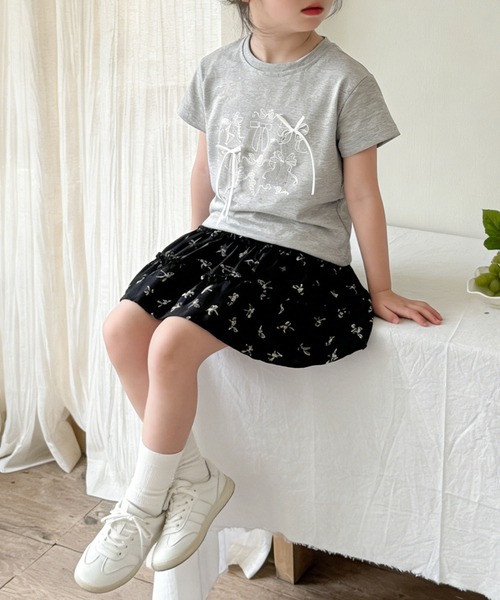 aimoha(アイモハ)の「【aimoha-KIDS-】リボンスケッチ デザインTシャツ (SS)(Tシャツ/カットソー・キッズ・グレー・130/120/110/100/90/140)」の8枚目の写真