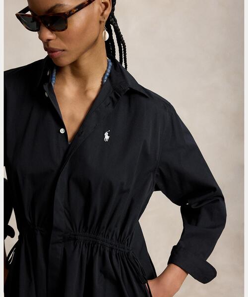 POLO RALPH LAUREN（ポロ ラルフ ローレン）の「コットン ドローコード シャツドレス（シャツワンピース・レディース・ブラック系1・0/6/4/2）」の5枚目の写真