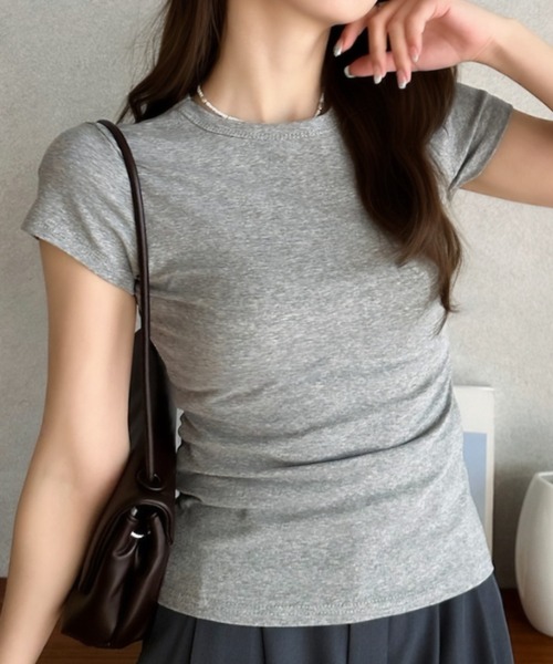 Eclat one(エクラワン)の「【Eclat one】コンパクトシルエット 半袖Tシャツ(Tシャツ/カットソー・レディース・ブラック/グレー/ピンク/ホワイト・L/M)」の16枚目の写真