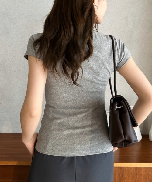 Eclat one(エクラワン)の「【Eclat one】コンパクトシルエット 半袖Tシャツ(Tシャツ/カットソー・レディース・ブラック/グレー/ピンク/ホワイト・L/M)」の18枚目の写真