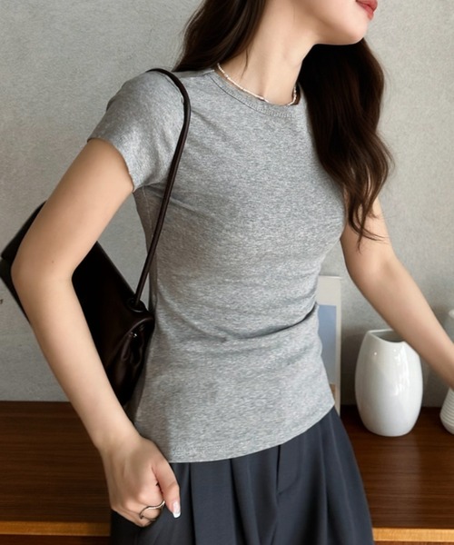 Eclat one(エクラワン)の「【Eclat one】コンパクトシルエット 半袖Tシャツ(Tシャツ/カットソー・レディース・ブラック/グレー/ピンク/ホワイト・L/M)」の19枚目の写真