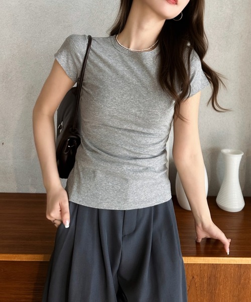 Eclat one(エクラワン)の「【Eclat one】コンパクトシルエット 半袖Tシャツ(Tシャツ/カットソー・レディース・ブラック/グレー/ピンク/ホワイト・L/M)」の20枚目の写真