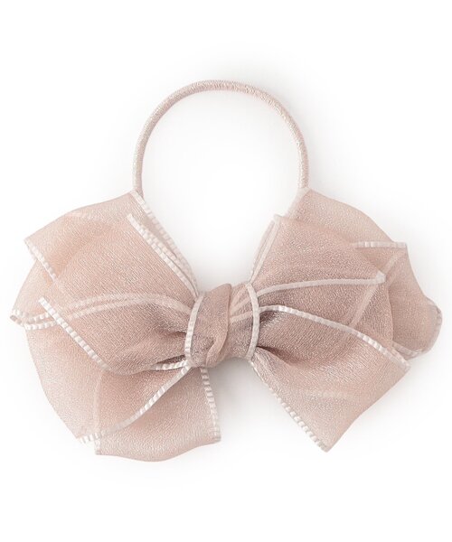 apres les cours(アプレレクール)の「シアーリボンヘアゴム(ヘアゴム・キッズ・ピンク/アイボリー・FREE)」の2枚目の写真