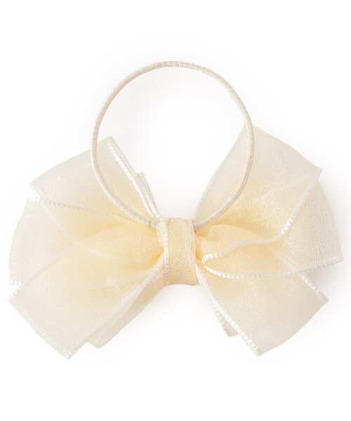 apres les cours(アプレレクール)の「シアーリボンヘアゴム(ヘアゴム・キッズ・ピンク/アイボリー・FREE)」の3枚目の写真