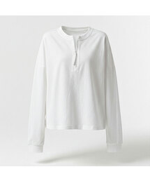 Half Zip-Up Round T-shirt (3colors)