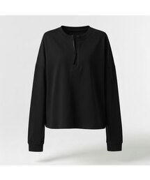Half Zip-Up Round T-shirt (3colors)