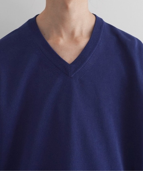 crepuscule（クレプスキュール）の「crepuscule Washi v/n knit t-shirt（Tシャツ/カットソー・メンズ・ブラック/ブルー・2）」の6枚目の写真