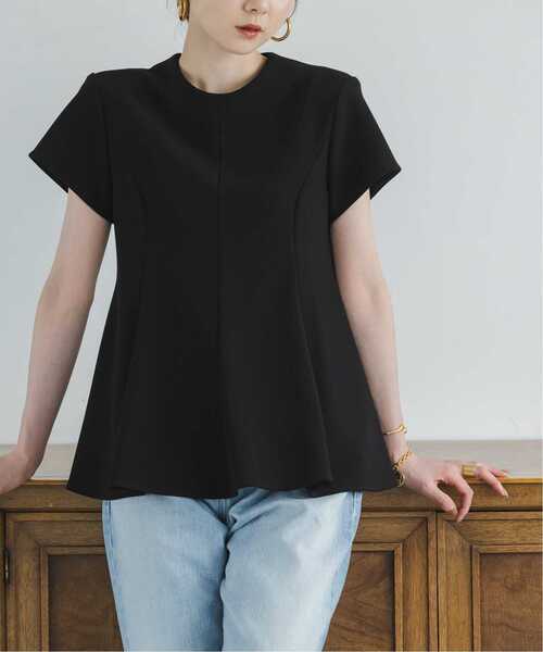 Noble(ノーブル)の「《追加・セットアップ対応》コンフォートジャージーライクペプラムブラウス(シャツ/ブラウス・レディース・ブルー系その他/ブラック/ホワイト系その他・FREE)」の7枚目の写真