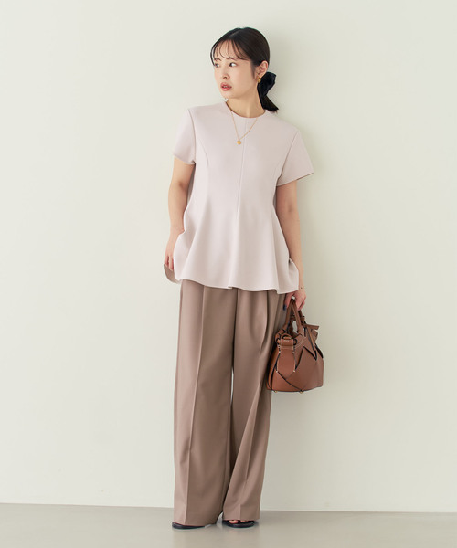 Noble(ノーブル)の「《追加・セットアップ対応》コンフォートジャージーライクペプラムブラウス(シャツ/ブラウス・レディース・ブルー系その他/ブラック/ホワイト系その他・FREE)」の13枚目の写真