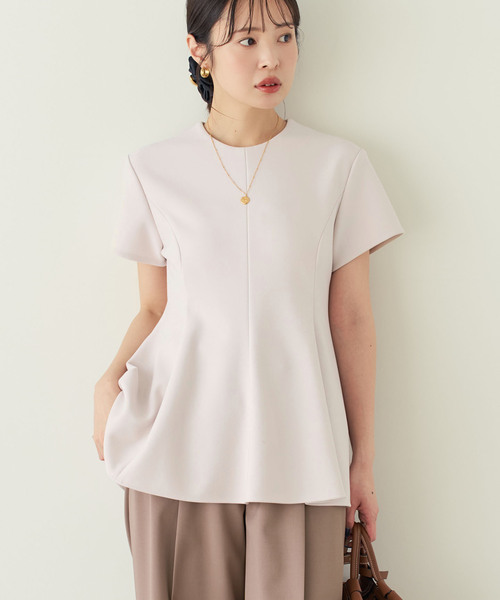 Noble(ノーブル)の「《追加・セットアップ対応》コンフォートジャージーライクペプラムブラウス(シャツ/ブラウス・レディース・ブルー系その他/ブラック/ホワイト系その他・FREE)」の15枚目の写真