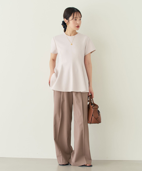 Noble(ノーブル)の「《追加・セットアップ対応》コンフォートジャージーライクペプラムブラウス(シャツ/ブラウス・レディース・ブルー系その他/ブラック/ホワイト系その他・FREE)」の18枚目の写真