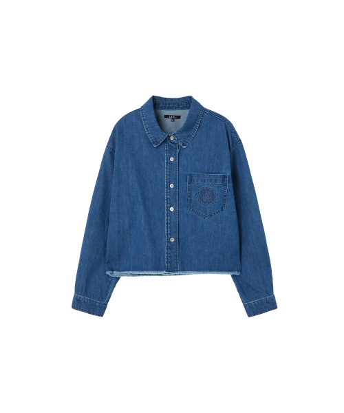 LAP（ラップ）の「クロップ刺繍カットデニムシャツ AS1DB260（シャツ/ブラウス・レディース・インディゴブルー/ライトインディゴブルー・FREE）」の5枚目の写真