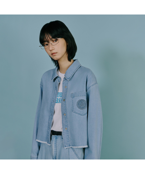 LAP（ラップ）の「クロップ刺繍カットデニムシャツ AS1DB260（シャツ/ブラウス・レディース・インディゴブルー/ライトインディゴブルー・FREE）」の7枚目の写真