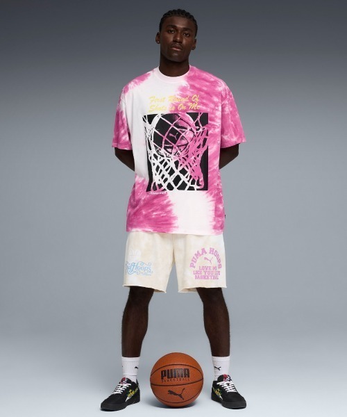 PUMA(プーマ)の「PUMA WHAT THE FUN TEE(プーマ WHAT THE FUN Tシャツ)(Tシャツ/カットソー・メンズ・ピンク系・SMALL/MEDIUM/LARGE/X-LARGE/XX-LARGE)」の2枚目の写真