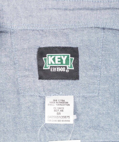 KEY(キイ)の「【T18】【KEY/キー】CHAMBRAY WORK SHIRT SHORT SLEEVE(シャツ/ブラウス・メンズ・ブルー・SMALL/MEDIUM)」の8枚目の写真