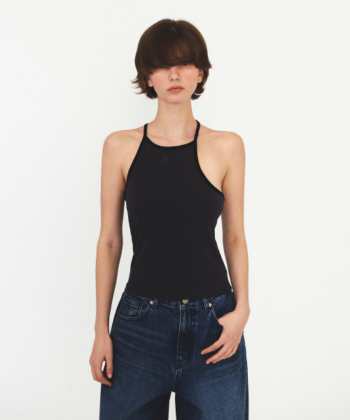 DIAGONAL(ダイアゴナル)の「UNBALANCE SLEEVELESS TOP (dark grey)(Tシャツ/カットソー・レディース・ダークグレー・FREE)」の1枚目の写真