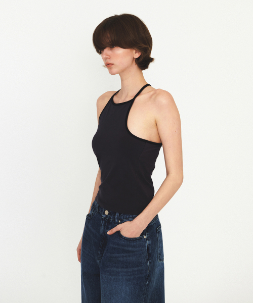 DIAGONAL(ダイアゴナル)の「UNBALANCE SLEEVELESS TOP (dark grey)(Tシャツ/カットソー・レディース・ダークグレー・FREE)」の9枚目の写真