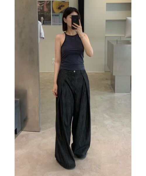 DIAGONAL(ダイアゴナル)の「UNBALANCE SLEEVELESS TOP (dark grey)(Tシャツ/カットソー・レディース・ダークグレー・FREE)」の2枚目の写真