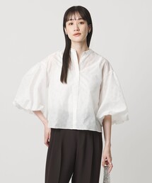 シアー ドット パフ ブラウス ‐ウォッシャブル‐