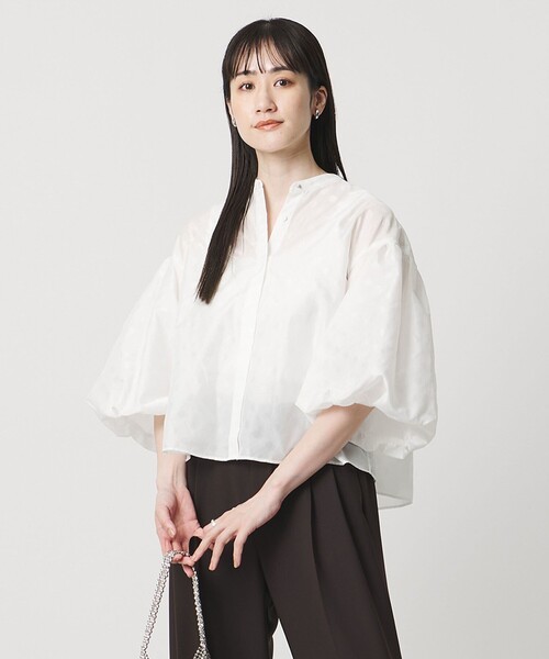 UNITED ARROWS(ユナイテッドアローズ)の「シアー ドット パフ ブラウス ‐ウォッシャブル‐(シャツ/ブラウス・レディース・ネイビー/ブラック/オフホワイト・FREE)」の7枚目の写真