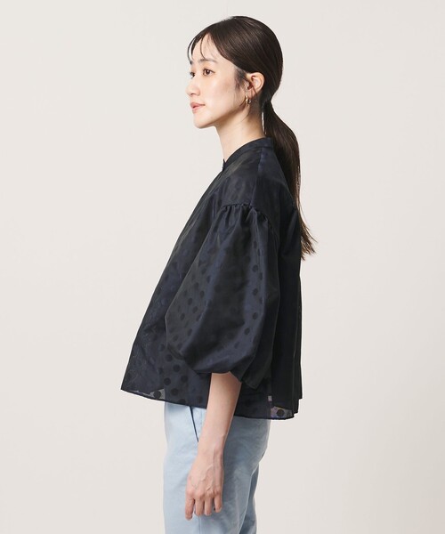 UNITED ARROWS(ユナイテッドアローズ)の「シアー ドット パフ ブラウス ‐ウォッシャブル‐(シャツ/ブラウス・レディース・ネイビー/ブラック/オフホワイト・FREE)」の12枚目の写真
