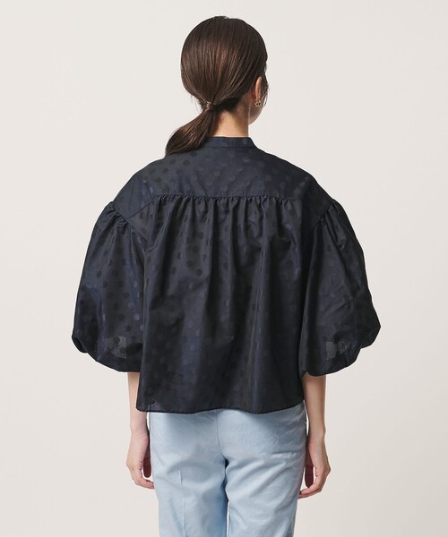 ユナイテッドアローズ パフスリーブブラウス ドット柄 ブラック UNITED ARROWS（ユナイテッドアローズ）の「ドットプリント