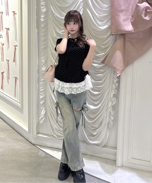 one way(ワンウェイ)の「チョーカーペプラムトップス(Tシャツ/カットソー・レディース・サックスブルー/グレー/ブラック系その他/ホワイト系その他/ホワイト/ピンク・FREE)」の21枚目の写真