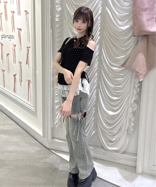 one way(ワンウェイ)の「チョーカーペプラムトップス(Tシャツ/カットソー・レディース・サックスブルー/グレー/ブラック系その他/ホワイト系その他/ホワイト/ピンク・FREE)」の22枚目の写真