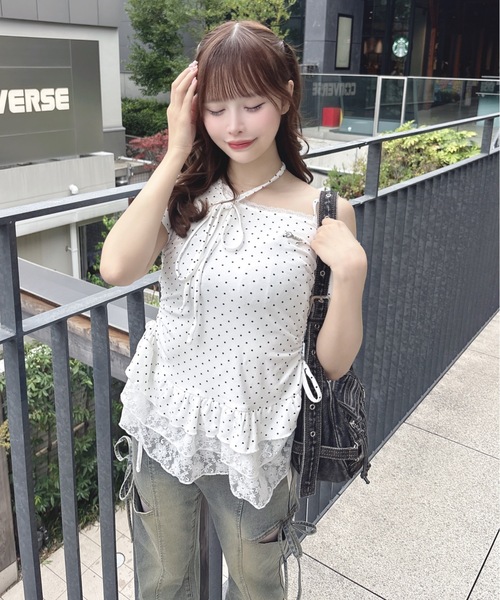 one way(ワンウェイ)の「チョーカーペプラムトップス(Tシャツ/カットソー・レディース・サックスブルー/グレー/ブラック系その他/ホワイト系その他/ホワイト/ピンク・FREE)」の16枚目の写真