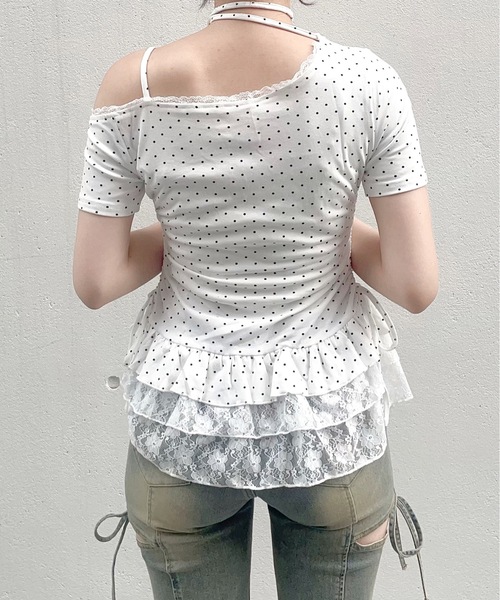 one way(ワンウェイ)の「チョーカーペプラムトップス(Tシャツ/カットソー・レディース・サックスブルー/グレー/ブラック系その他/ホワイト系その他/ホワイト/ピンク・FREE)」の14枚目の写真