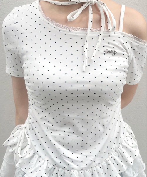 one way(ワンウェイ)の「チョーカーペプラムトップス(Tシャツ/カットソー・レディース・サックスブルー/グレー/ブラック系その他/ホワイト系その他/ホワイト/ピンク・FREE)」の16枚目の写真