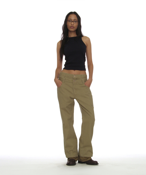 PARTIMENTO WOMEN(パルティメントウィメン)の「ウォッシュドダブルレイヤーパンツ_ベージュ(その他パンツ・レディース・その他・SMALL/MEDIUM)」の5枚目の写真