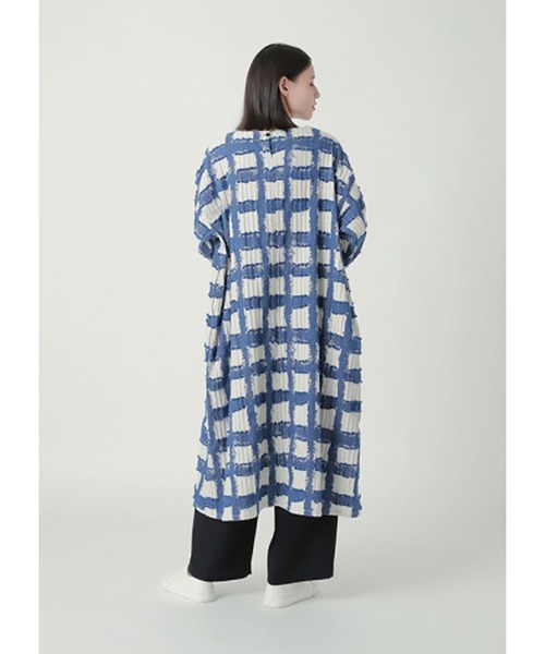 Plantation（プランテーション）の「BIZENチェックWAVE  / S（ワンピース・レディース・ネイビー/ライトグレー/ブルー・M size/L size）」の14枚目の写真