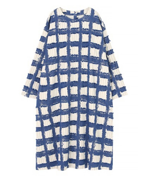 Plantation（プランテーション）の「BIZENチェックWAVE  / S（ワンピース・レディース・ネイビー/ライトグレー/ブルー・M size/L size）」の5枚目の写真
