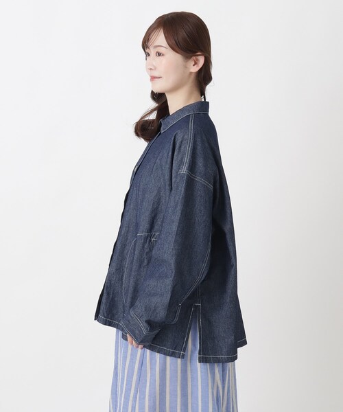 one'sterrace(ワンズテラス)の「コットンデニムジャケット(デニムジャケット・レディース・ネイビー系5/ブルー系その他7・02)」の14枚目の写真
