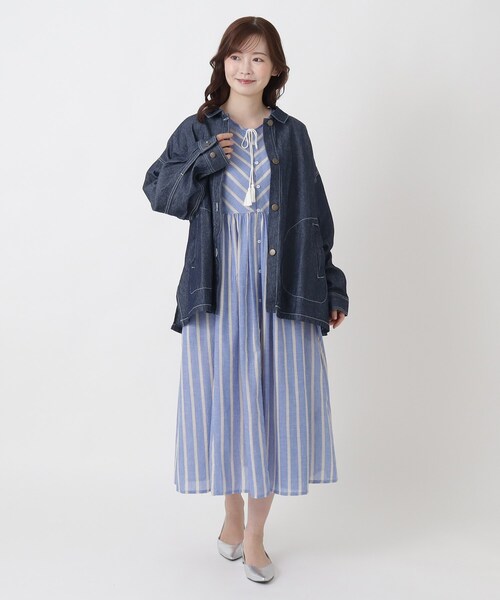 one'sterrace(ワンズテラス)の「コットンデニムジャケット(デニムジャケット・レディース・ネイビー系5/ブルー系その他7・02)」の3枚目の写真