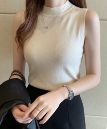 Teem Store | ベーシックノースリーブ クルーネック 夏ニット(Tシャツ/カットソー)