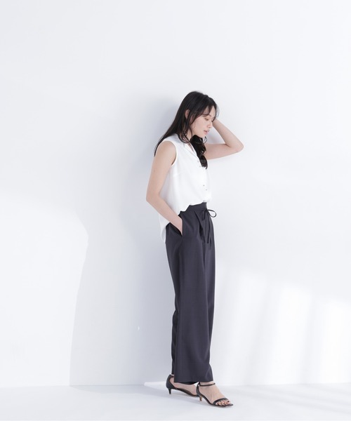 NATURAL BEAUTY BASIC(ナチュラルビューティーベーシック)の「【ちょうど、いい服】夏の本命ワイドパンツ(その他パンツ・レディース・ライトベージュ/チャコールグレー/オフホワイト/ダークブラウン・P/S/LARGE/MEDIUM/SMALL)」の18枚目の写真