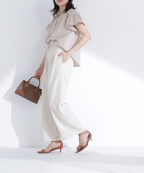 NATURAL BEAUTY BASIC(ナチュラルビューティーベーシック)の「【ちょうど、いい服】夏の本命ワイドパンツ(その他パンツ・レディース・ライトベージュ/チャコールグレー/オフホワイト/ダークブラウン・P/S/LARGE/MEDIUM/SMALL)」の12枚目の写真