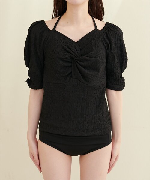 natural couture（ナチュラルクチュール）の「【水着】ねじりトップス＋ショーツSET（水着・レディース・ピンク/ブラック/ブルー/ラベンダー・FREE）」の12枚目の写真