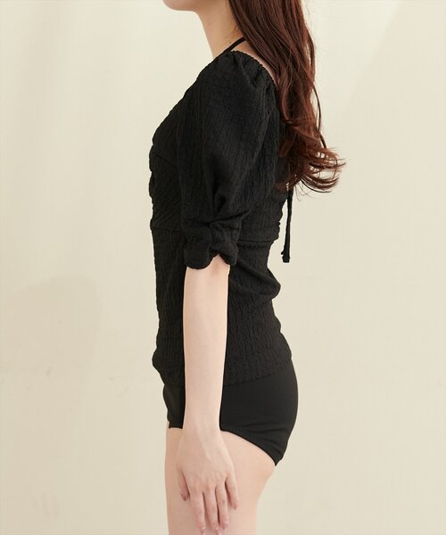 natural couture（ナチュラルクチュール）の「【水着】ねじりトップス＋ショーツSET（水着・レディース・ピンク/ブラック/ブルー/ラベンダー・FREE）」の13枚目の写真