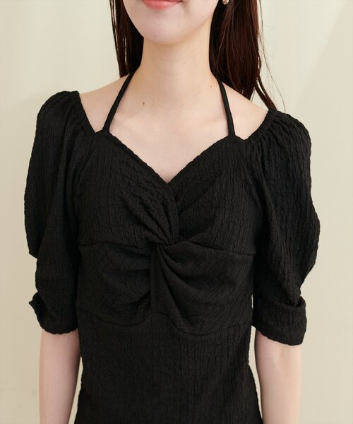 natural couture（ナチュラルクチュール）の「【水着】ねじりトップス＋ショーツSET（水着・レディース・ピンク/ブラック/ブルー/ラベンダー・FREE）」の15枚目の写真