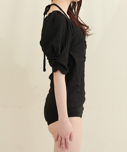 natural couture（ナチュラルクチュール）の「【水着】ねじりトップス＋ショーツSET（水着・レディース・ピンク/ブラック/ブルー/ラベンダー・FREE）」の19枚目の写真