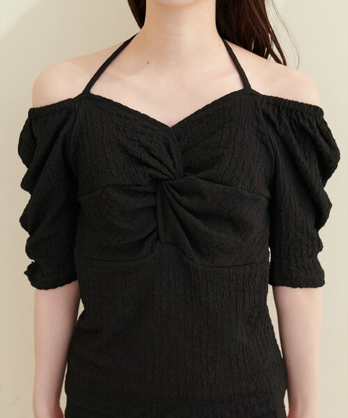 natural couture（ナチュラルクチュール）の「【水着】ねじりトップス＋ショーツSET（水着・レディース・ピンク/ブラック/ブルー/ラベンダー・FREE）」の20枚目の写真