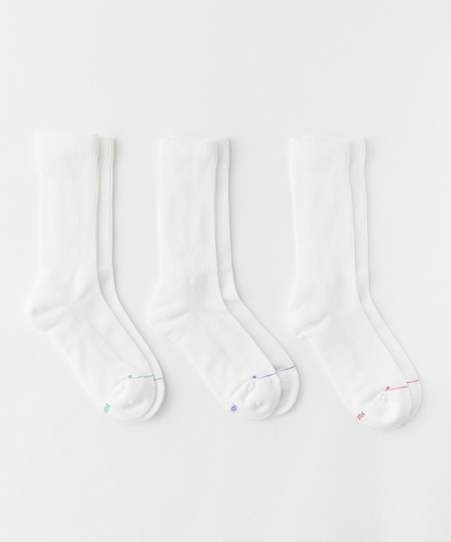 HANES(ヘインズ)の「Hanes/ヘインズ Hanes originals 3P ハーフパイル 足底転写ロゴ フルレングス丈ソックス 2026年 夏 夏服(ソックス/靴下・メンズ・ホワイト/ブラック/グレー・S)」の4枚目の写真