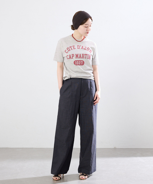 IENA(イエナ)の「BLACK COTE D'AZUR ロゴTシャツ(Tシャツ/カットソー・レディース・ホワイト/ライトグレー・FREE)」の15枚目の写真
