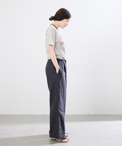 IENA(イエナ)の「BLACK COTE D'AZUR ロゴTシャツ(Tシャツ/カットソー・レディース・ホワイト/ライトグレー・FREE)」の17枚目の写真